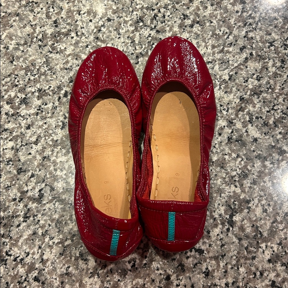 Tieks Ruby Red Leather Flats